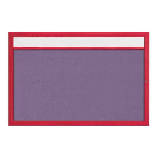 Slim Enclosed Corkboard, 36"x36", Satin Alum Frame/Cloud